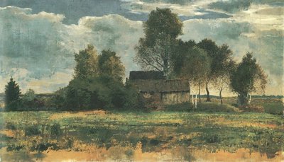 Moerashutten in Dachauer Moos door Franz Marc
